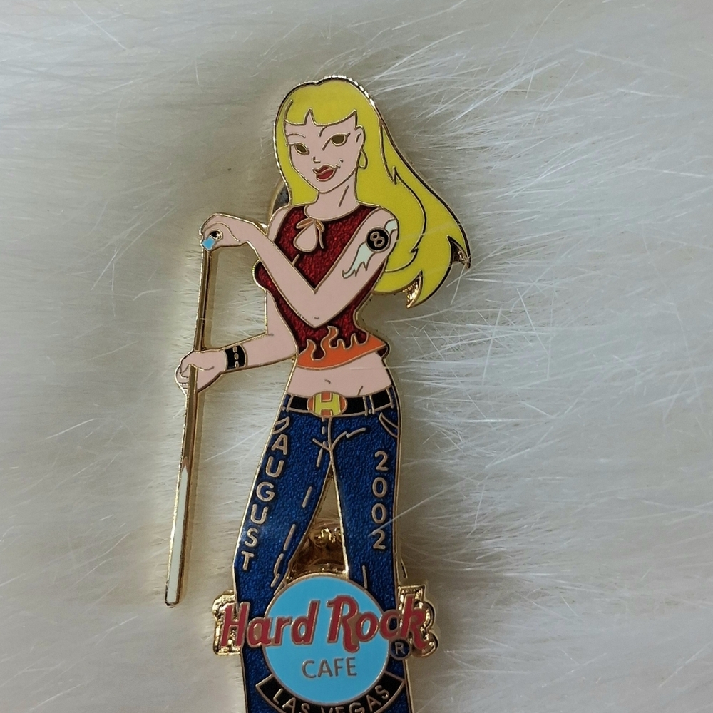 Vintage Hard Rock Cafe Pool Biker Girl Pin